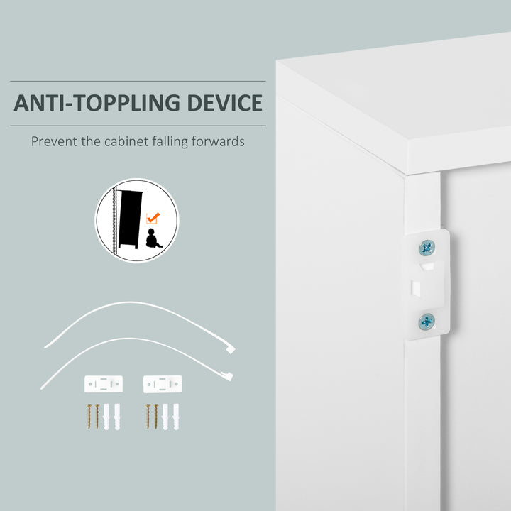 MCL High Gloss Frame Sideboard, Side Cabinet, Push-Open Design with 2 Drawer for Living Room, Bedroom, Grey