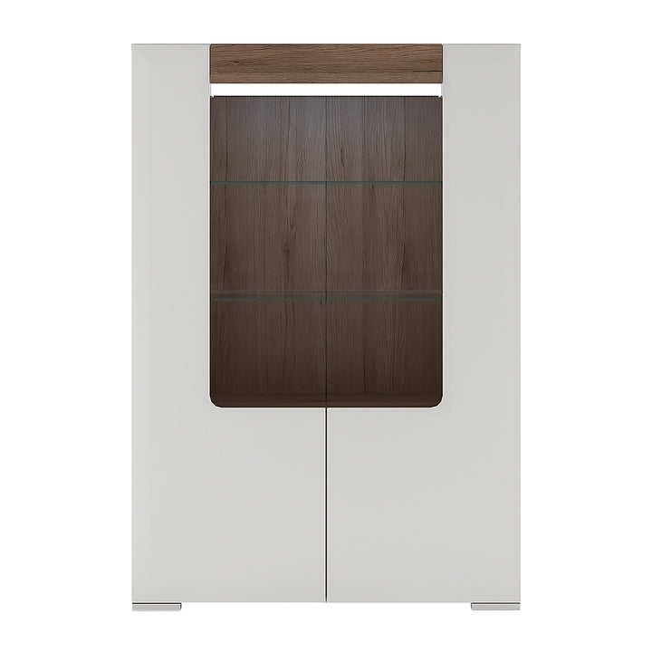 Toronto Low glazed 2 door display cabinet with internal shelves (inc. Plexi Lighting)
