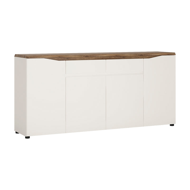 Toledo 4 door 2 drawer sideboard in White and Oak