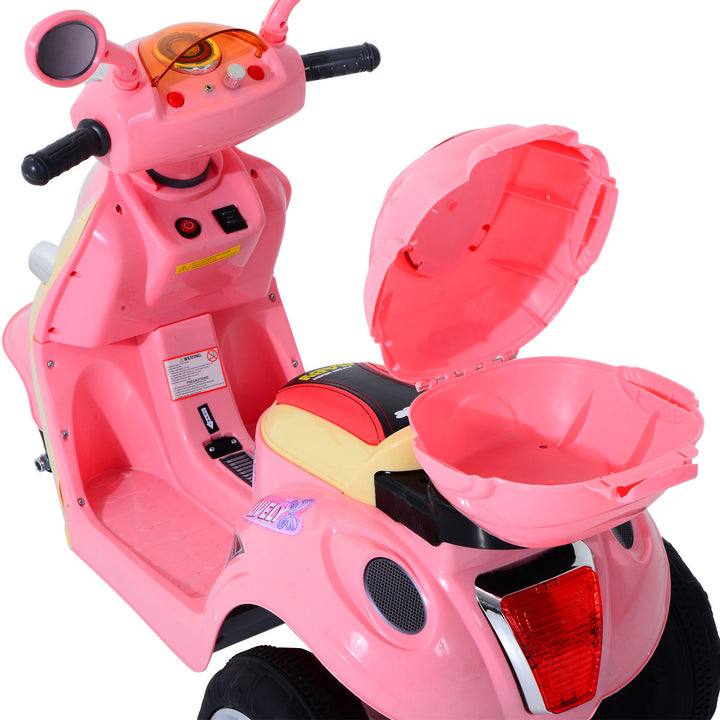 MCL Kids Electric Ride On Toy Car 6V Electric Motorbike with Chargeable Battery Headlight and Music for 3-5 Years - Pink