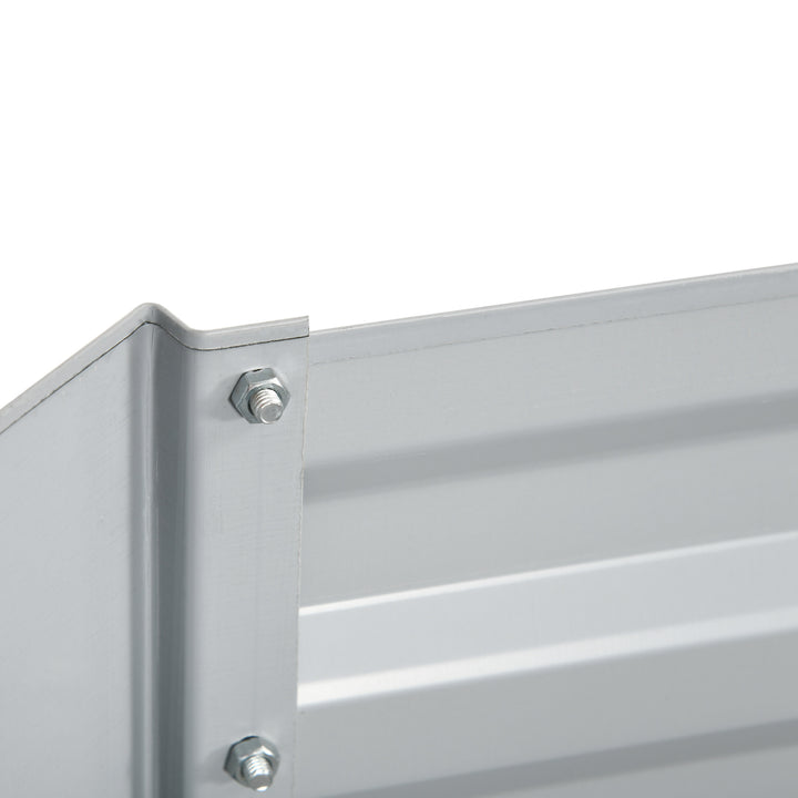 Raised Beds for Garden, Galvanised Steel Outdoor Planters with Multi-reinforced Rods, 180 x 90 x 59 cm, Light Grey