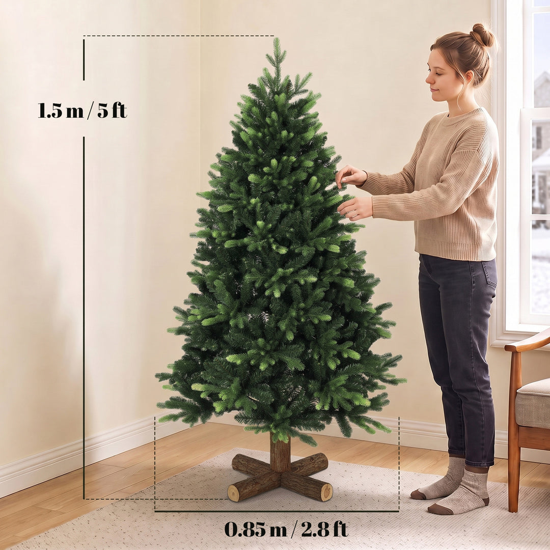 Artificial Christmas Tree, Hinged Xmas Tree with 1620 PE &amp; PVC Branch - view 3