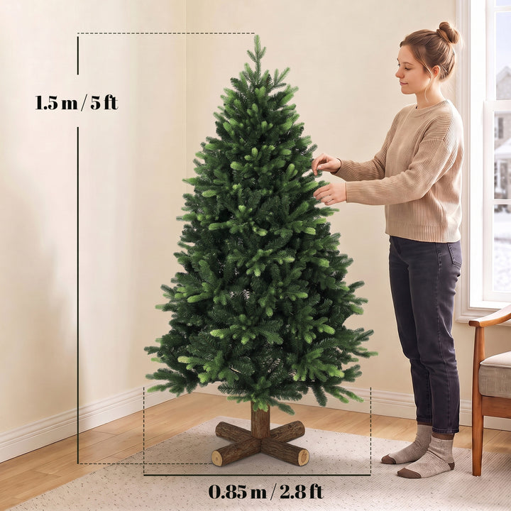 Artificial Christmas Tree, Hinged Xmas Tree with 1620 PE &amp; PVC Branch - view 3