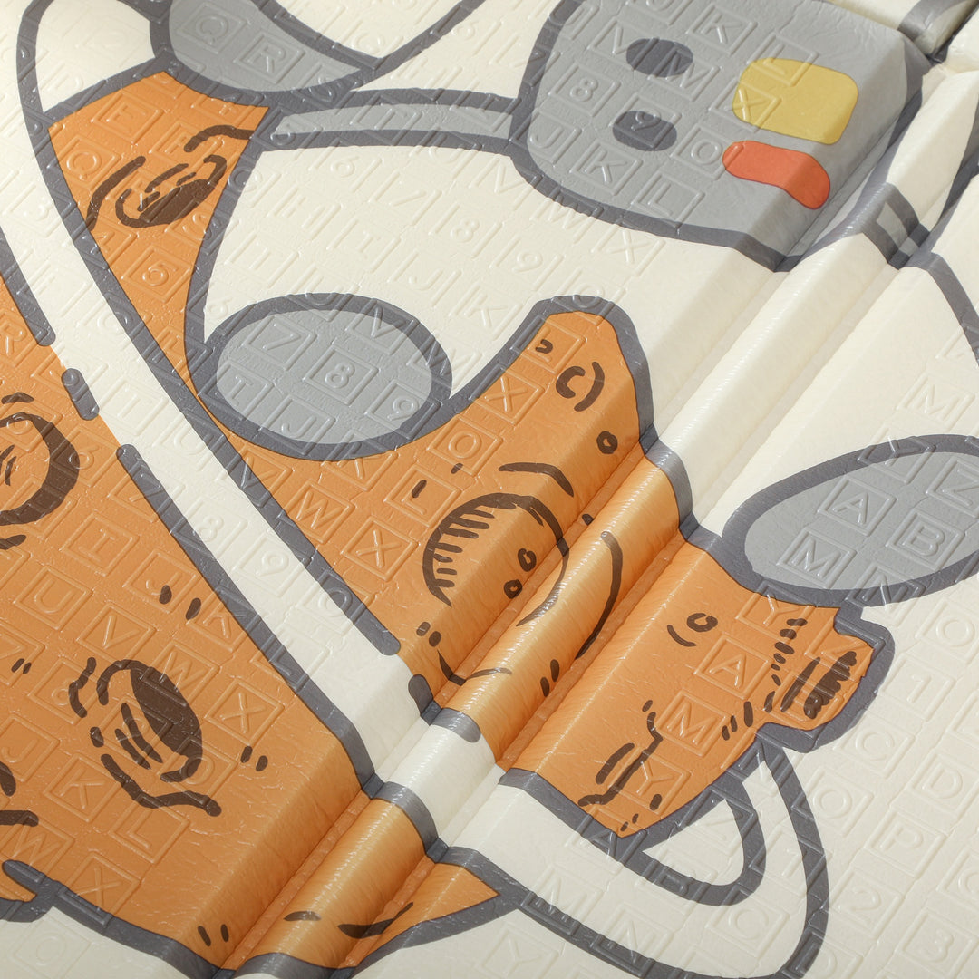 AIYAPLAY Space-Themed Baby Plat Mat Double Sided, Foldable, Water-Resistant for Outdoor/Indoor, 177 x 146 x 1.5cm