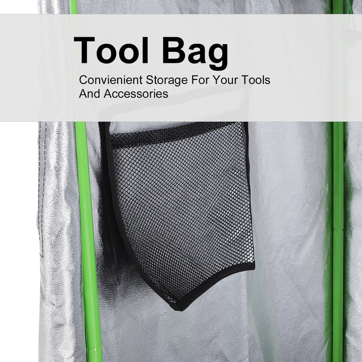 MCL Grow Tent Reflective Mylar Hydroponic with Adjustable Vents and Floor Tray for Indoor Plant Growing, 60 x 60 x 140 cm (24.5" x 24.5" x 55")