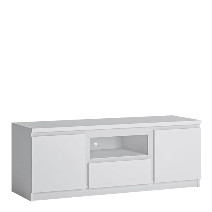 Fribo 2 door 1 drawer 136 cm wide TV cabinet in White