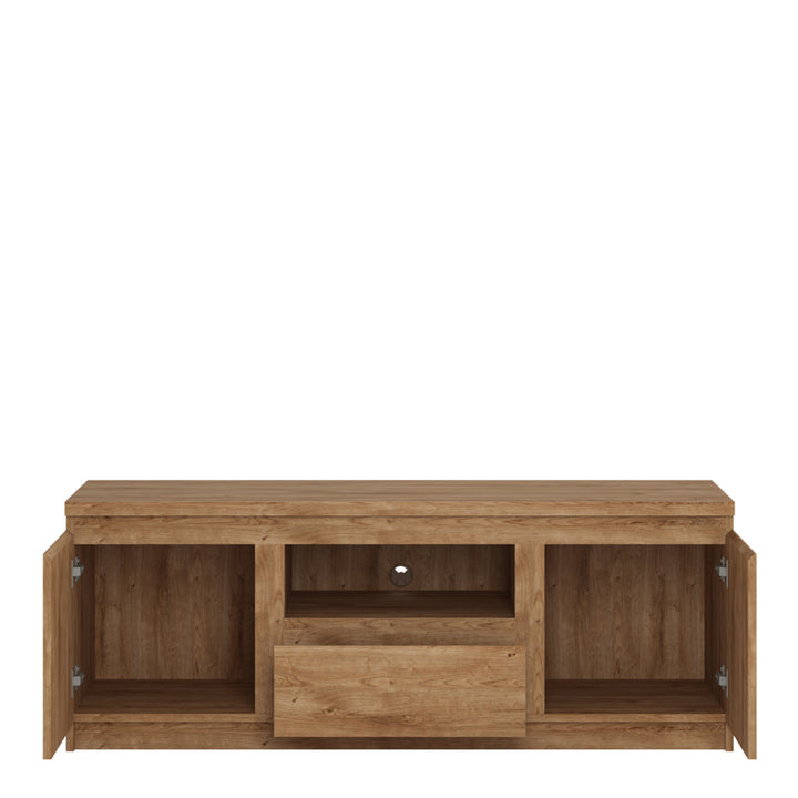 Fribo 2 door 1 drawer 136 cm wide TV cabinet in Oak