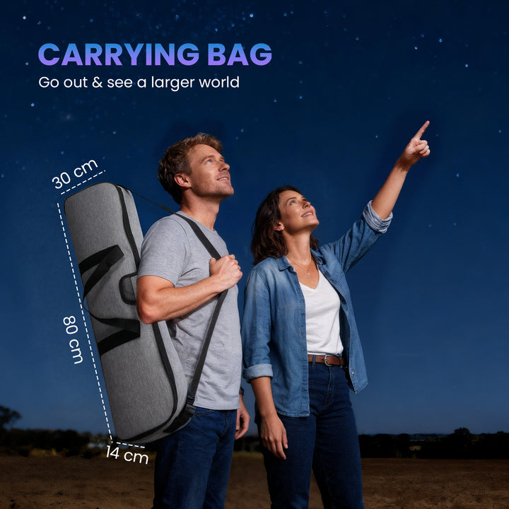 MCL Astronomy Telescope for Adults and Beginners with 80 mm Aperture, Carry Bag, White