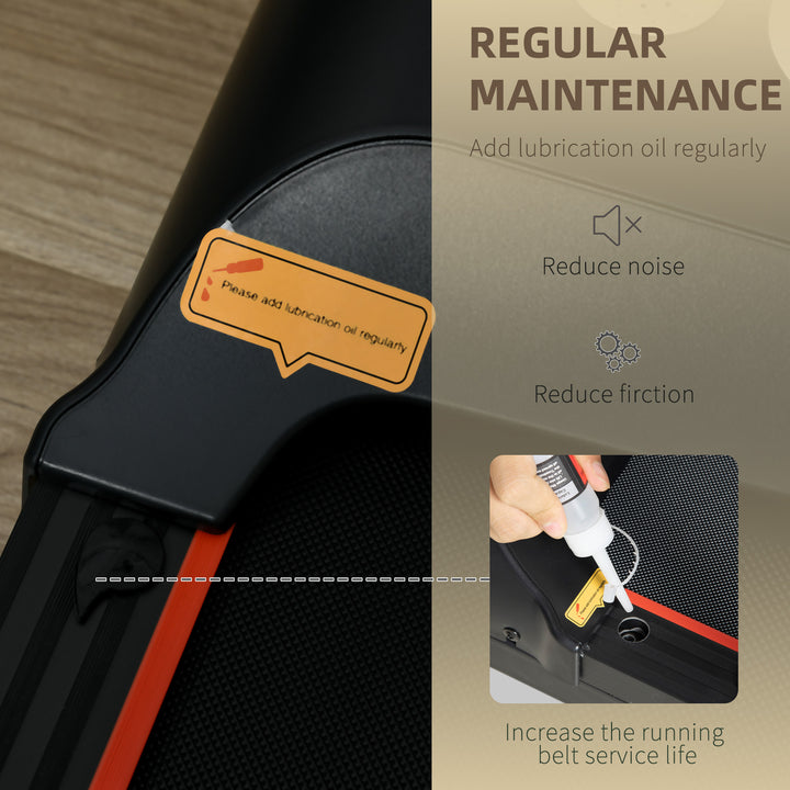 MCL Foldable Walking Treadmill, with LED Display and Wheels, for Home, Office, Gym, Red