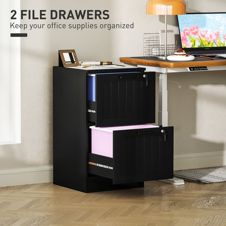 2 Drawer Filing Cabinet with Lock, Office Storage Cabinet with Adjusta