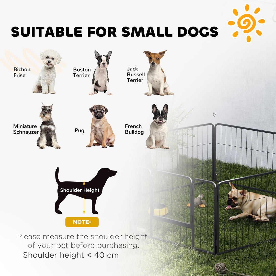 6 Panels Dog Playpen, Portable Detachable Puppy Pen with Door, for Small Dogs, 60cm High, Grey