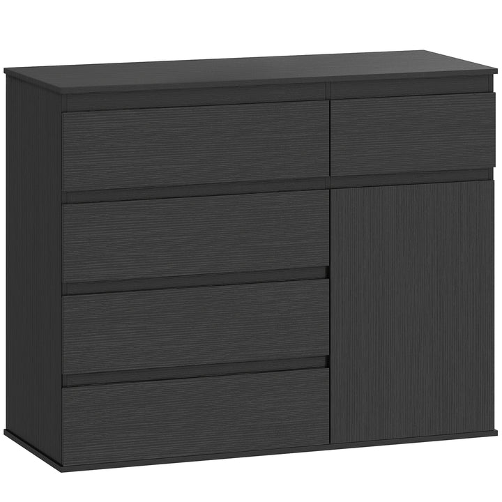 Modern Chest Of Drawers, 5 Drawer Dresser with Adjustable Shelf, Soft-