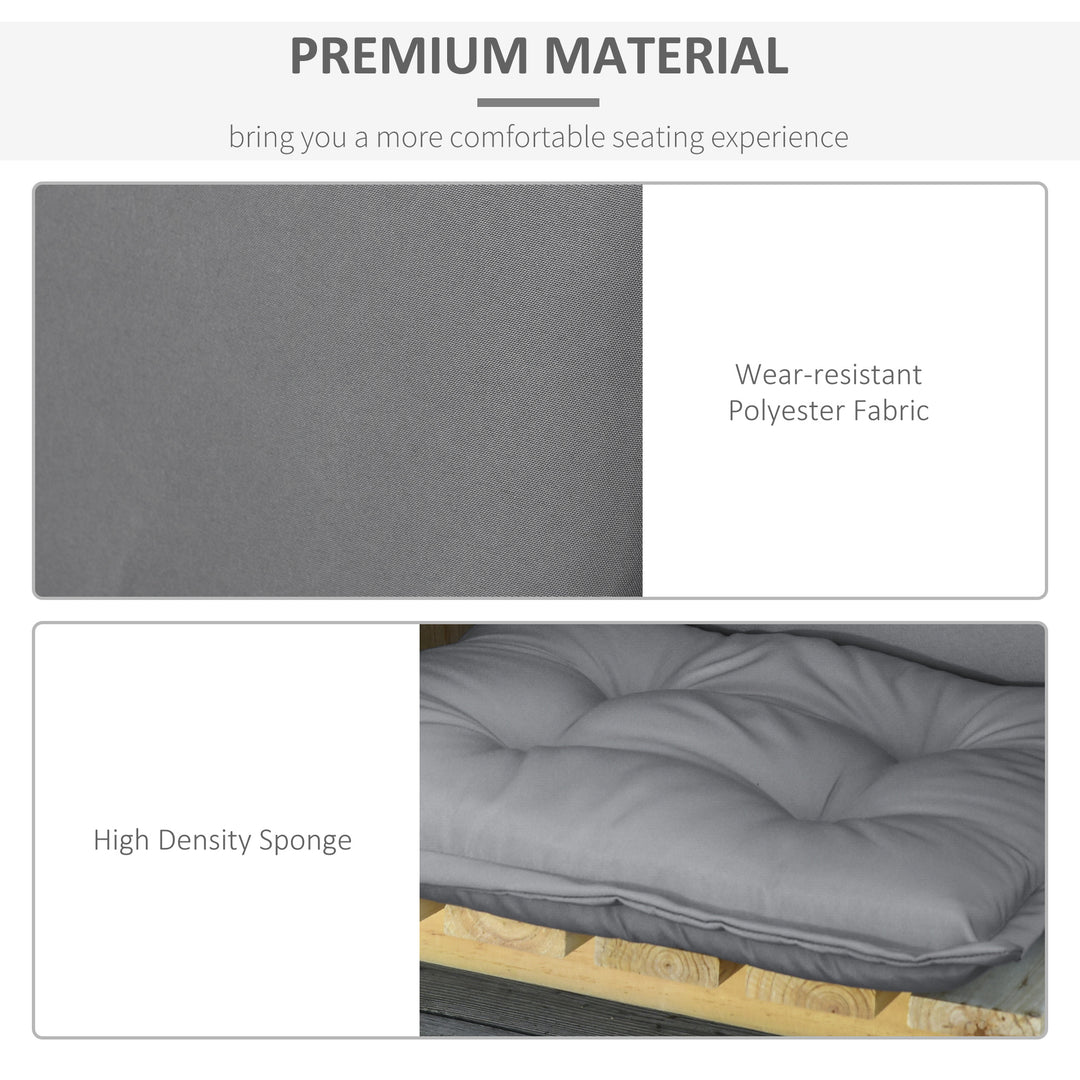 Set of 2 Outdoor Chair Cushions, High Back Padded Patio Chair with Pillow for Indoor and Outdoor Use, Dark Grey