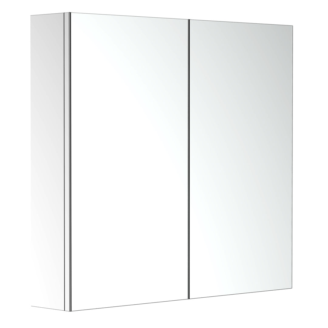 MCL Bathroom Mirror Cabinet, Stainless Steel Wall Mounted  Bathroom Storage Cabinet with Double Doors, 60x55cm