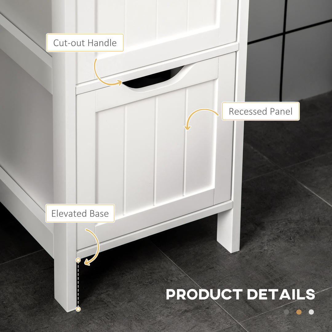 Narrow Floor Cabinet, Bathroom Cabinet with 3 Drawers and 2 Open Shelv