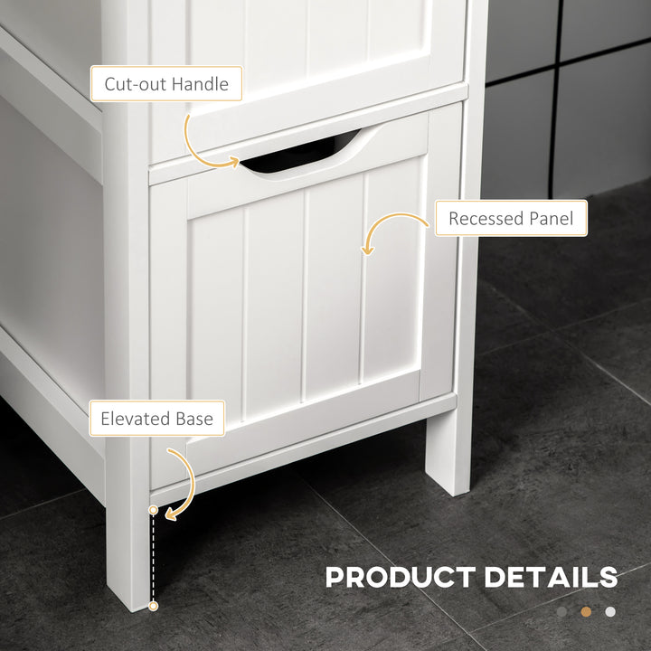 Narrow Floor Cabinet, Bathroom Cabinet with 3 Drawers and 2 Open Shelv
