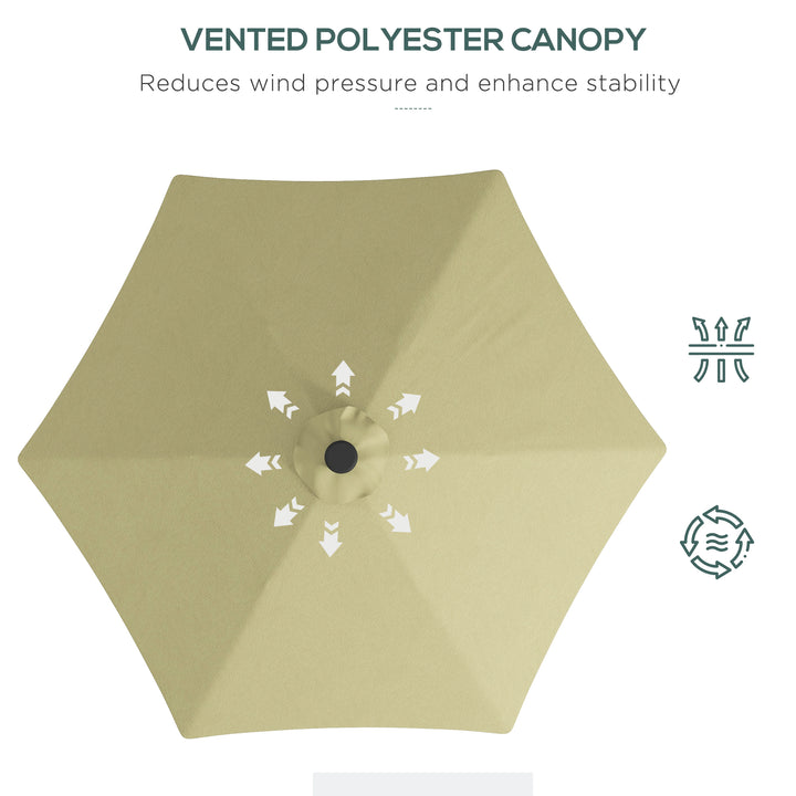 3(m) Solar LED Cantilever Parasol - Beige
