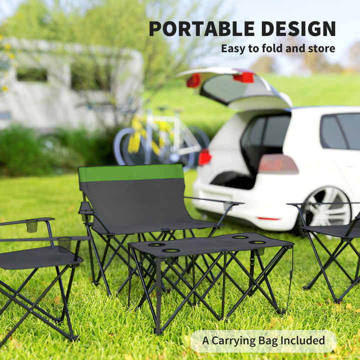 Four-Piece Portable Picnic Table Set - Green