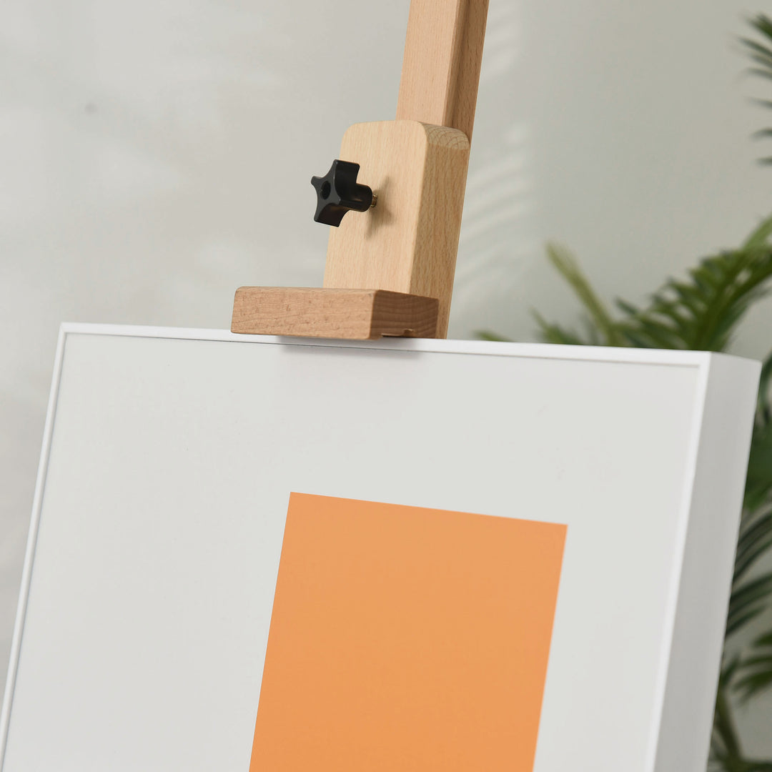 Wooden Easel Stand H-Frame Artist Easel with 171-230cm Adjustable Height and 0-80° Working Angles Beech Wood Art Easel for Displaying Painting Wedding Sign Nature Wood Finish