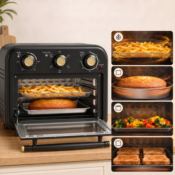 Air Fryer Toaster Oven, Convection Countertop Oven, with Adjustable Te