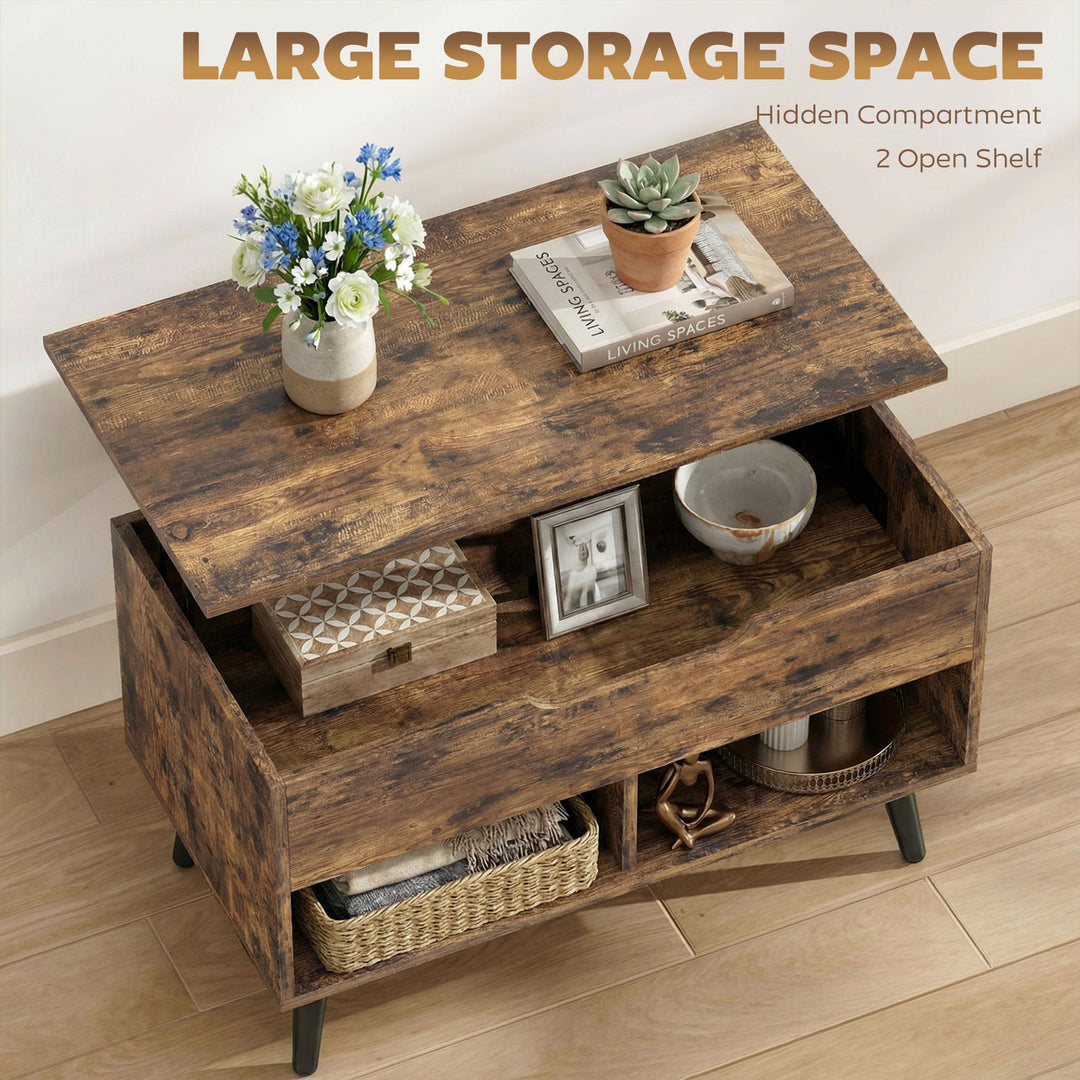 Lift Top Coffee Table with Hidden Storage Living Room Table Metal - view 5