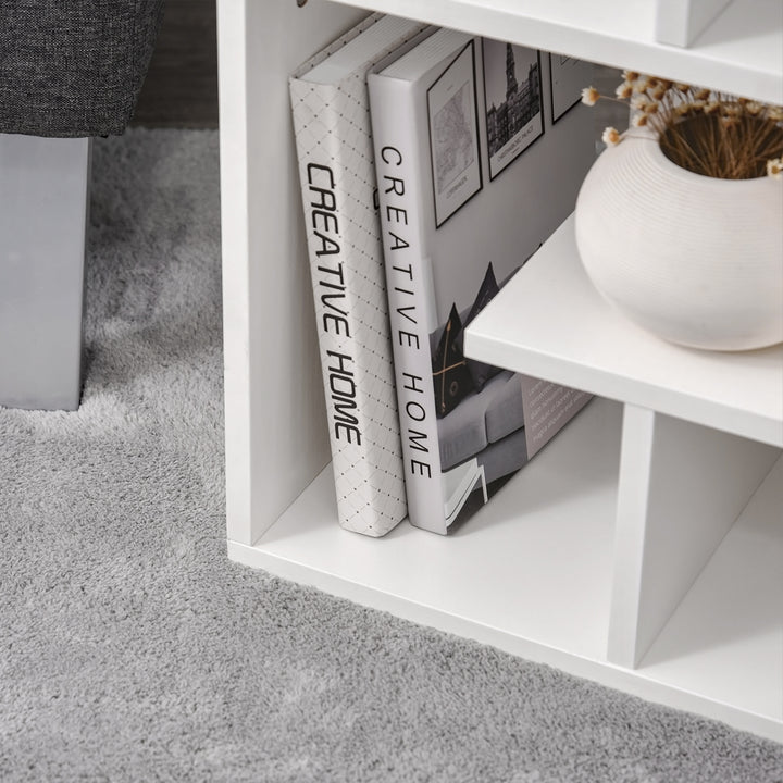 Side Table, 3 Tier End Table with Open Storage Shelves for Living Room, Bedroom, Set of 2, White