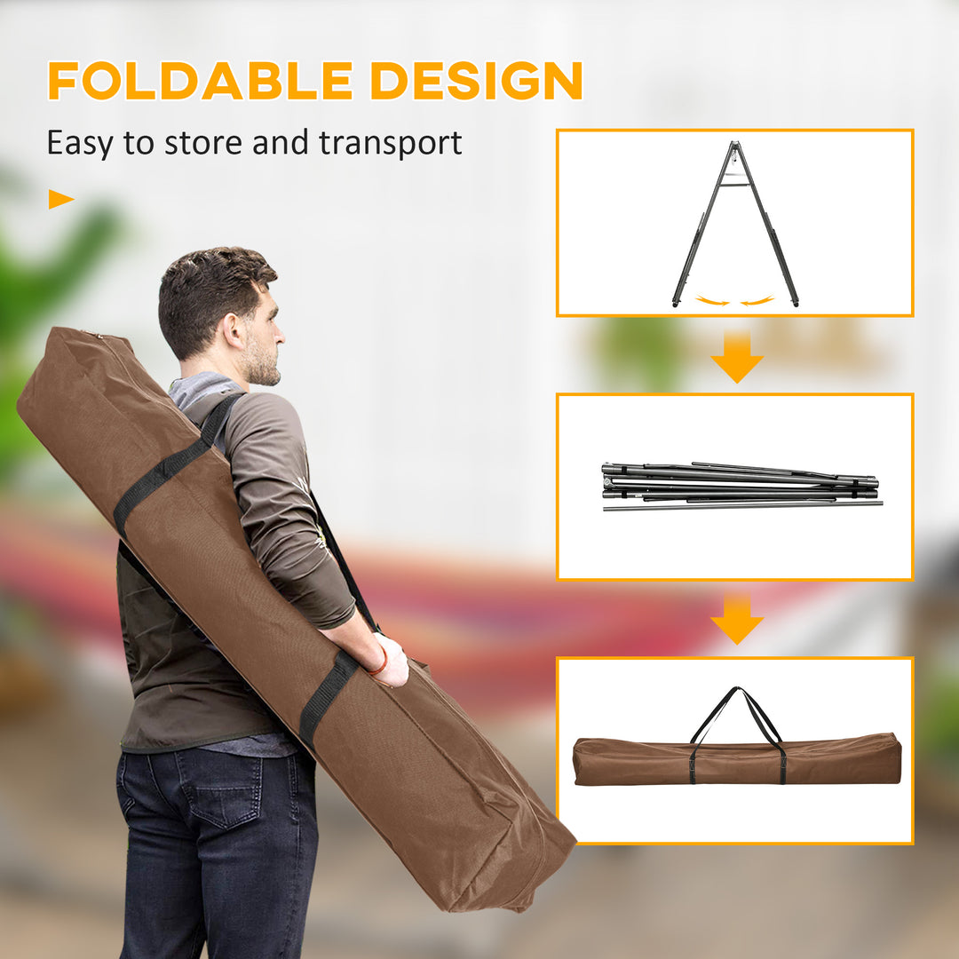 Foldable Hammock Stand, Portable Hammock with Metal Frame, 2 in 1 Hammock Net Stand, Clothes Drying Rack, Load Capacity 120kg, for Patio, Garden, Yard, Black