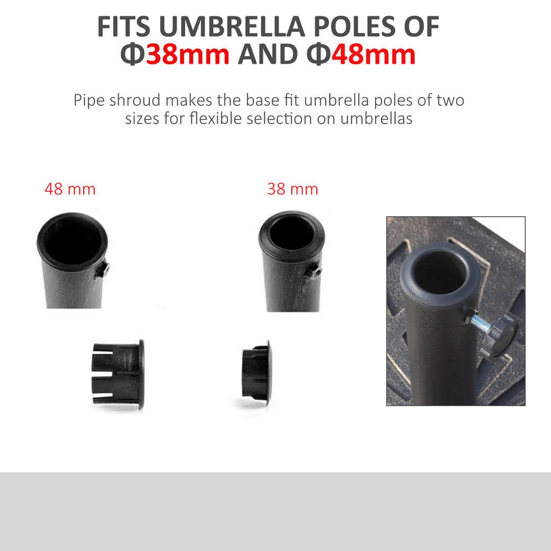 15kg Resin Durable Patterned Colophony Garden Patio Square Umbrella Stand Base Stand Bronze