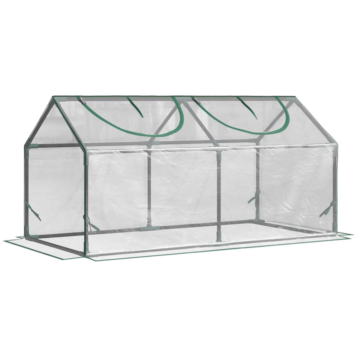 MCL Mini Greenhouse Portable Flower Planter Vegetable Grow House for Garden with Zipped Windows, 120 x 60 x 60 cm, Clear