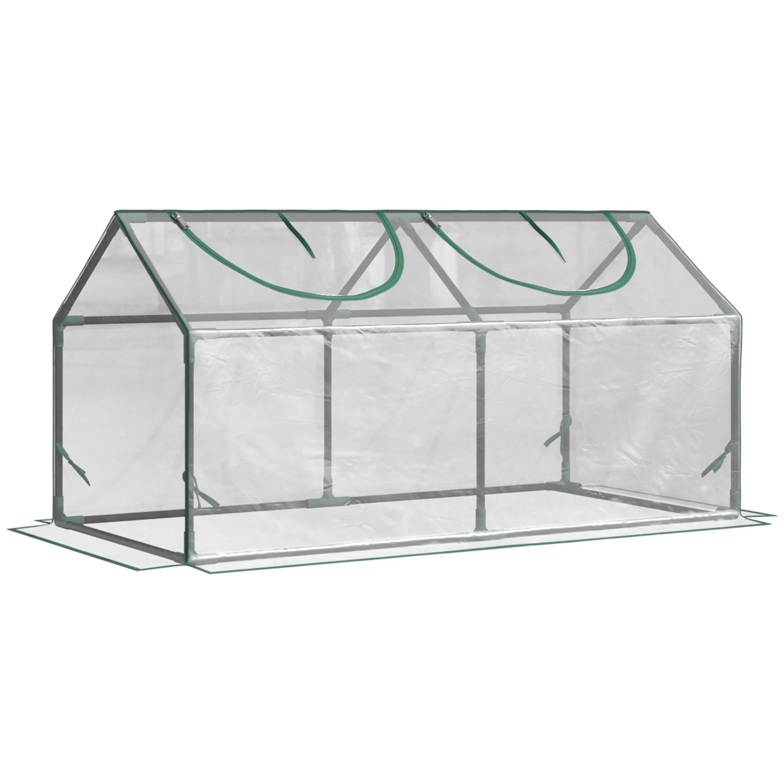 Mini Greenhouse Portable Flower Planter Vegetable Grow House for Garden Backyard with Zipped Windows, 120 x 60 x 60 cm, Clear