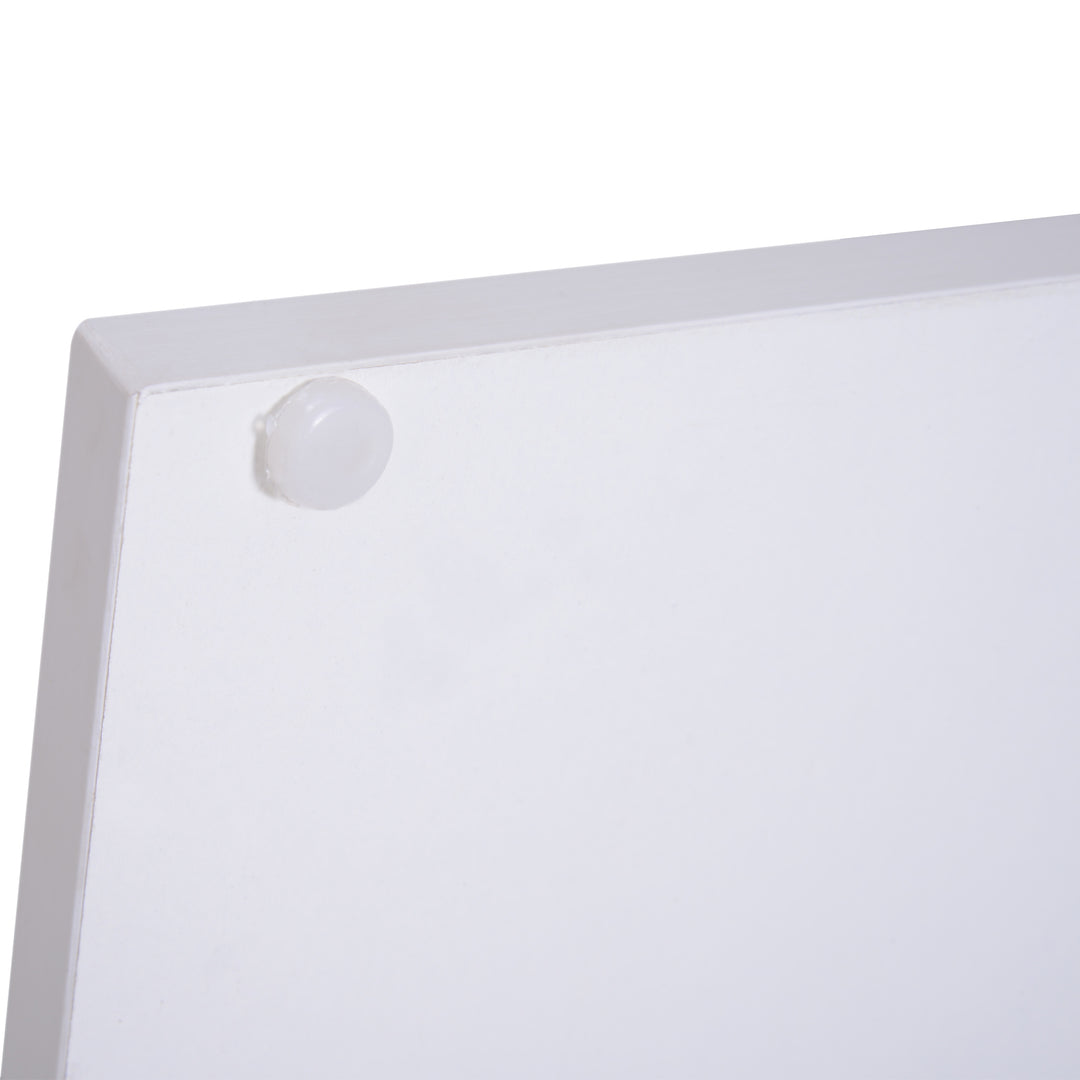 MCL Side Table, Square Coffee Table, Modern End Table with 2 Tier Storage Shelves for Living Room, Bedroom, White