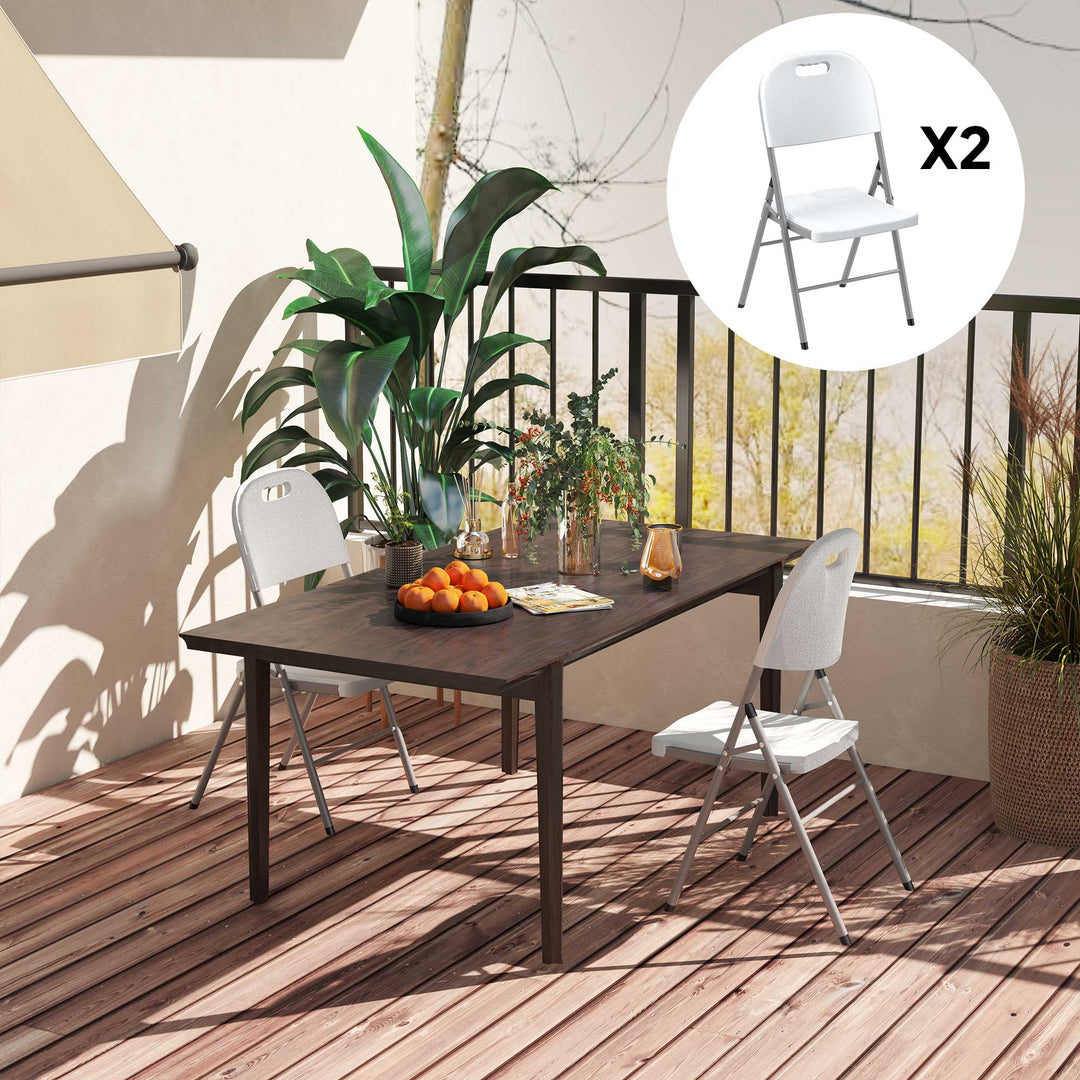 Set of Two Foldable Outdoor Chairs - White
