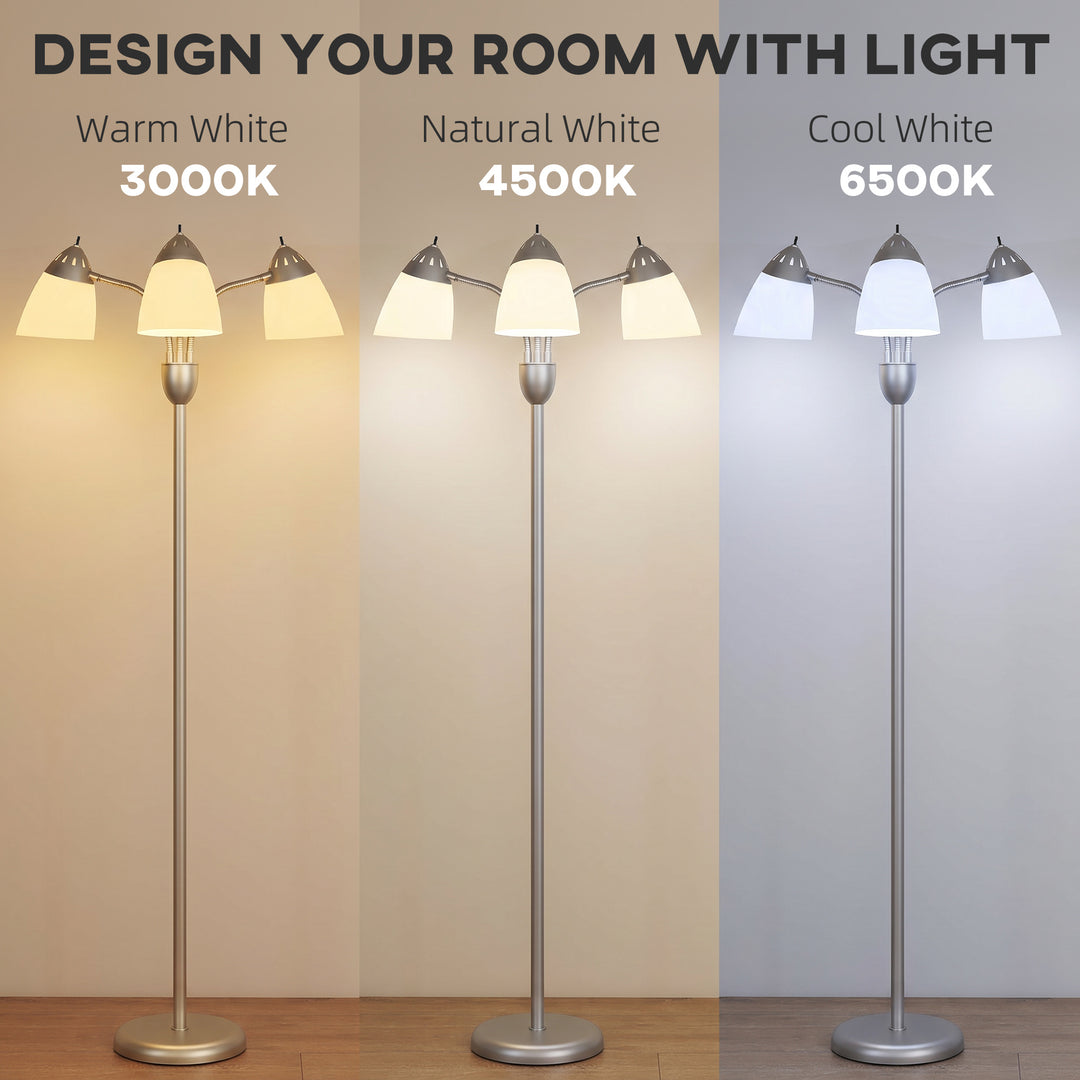 Arc Tree Floor Lamp with 3 Adjustable Rotating Lights and 3000K/4500K/