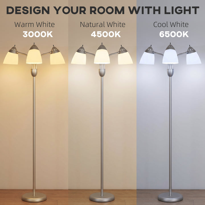 Arc Tree Floor Lamp with 3 Adjustable Rotating Lights and 3000K/4500K/