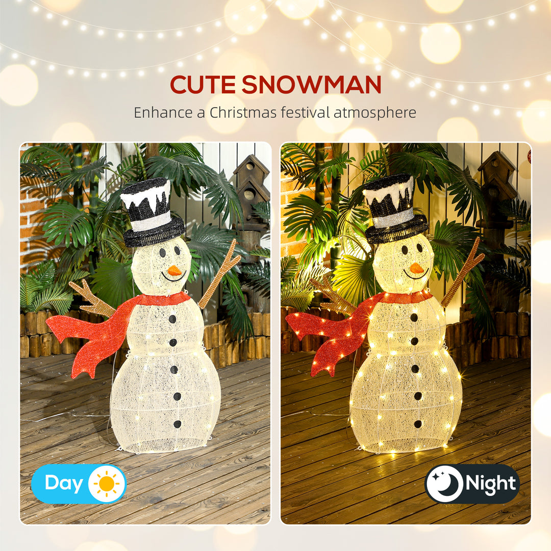 MCL 3ft 78 LED Light Outdoor Snowman Decoration, with Accessories