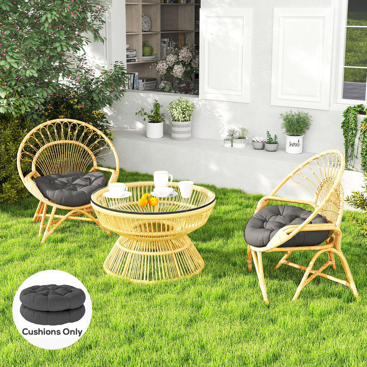 Set of Two Φ60cm Outdoor Cushions - Dark Grey