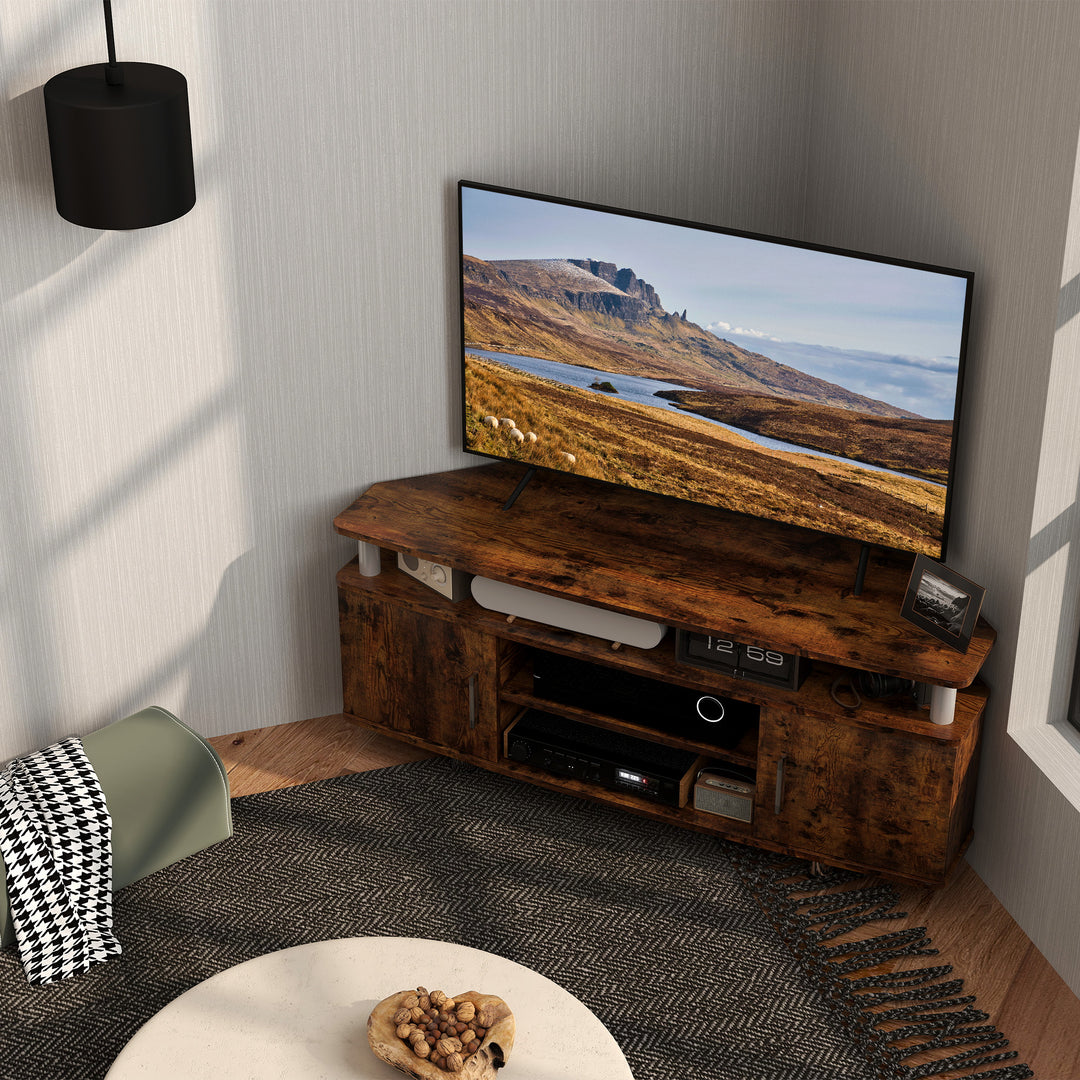 TV Unit Cabinet for TVs up to 55 Inches with Storage Shelves and Cupbo