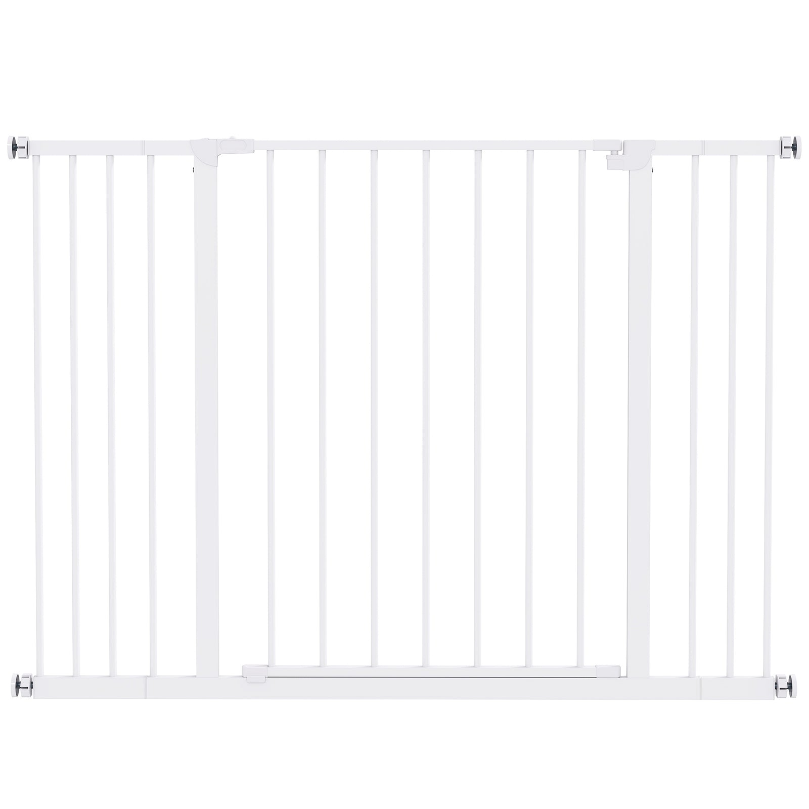 Dog Gate Pet Safety Gate Stair Barrier Pressure Fit Adjustable 76-82/86-97/101-107 cm, White
