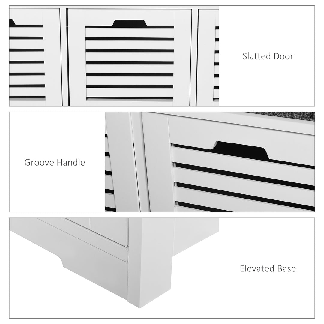 3-Drawer Shoe Storage Bench - White