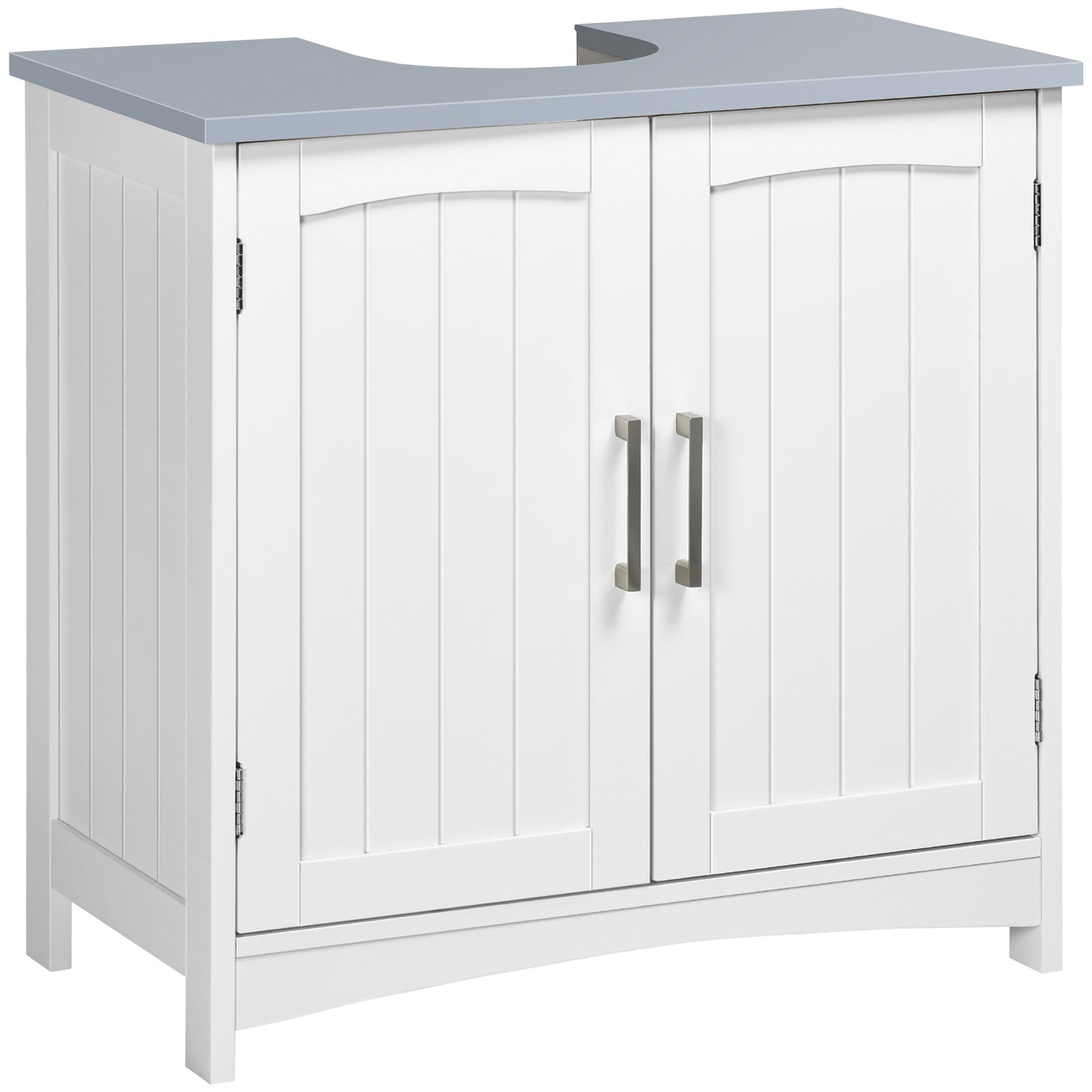 Pedestal Under Sink Cabinet with Double Doors, Modern Bathroom Vanity Unit, Storage Cupboard with Adjustable Shelves, White