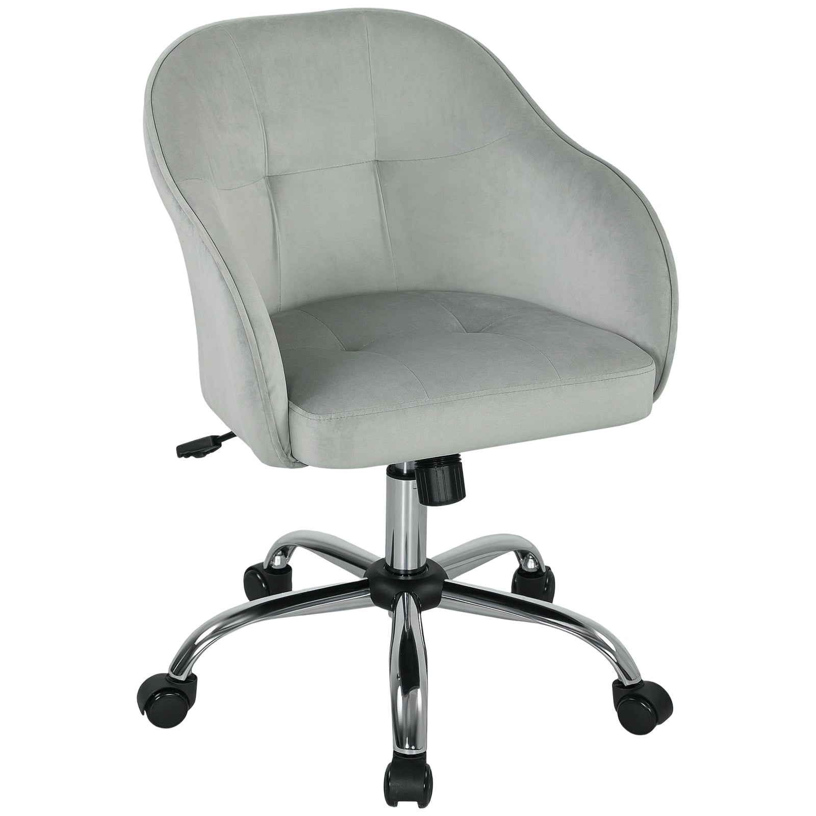 46-56 cm Velvet-feel Office Chair - Grey