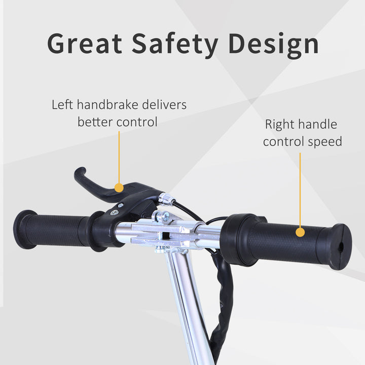 Electric Scooter for Kids, Foldable Powered Scooters for Age 7-12 with 120W Motor, Up to 10 KM/H & 8 KM, Adjustable Ride on Toy (Black)