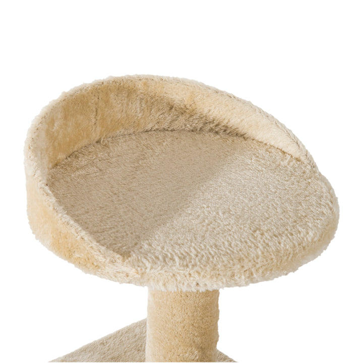 PawHut Beige Cat Tree, Kitten Scratching Post, Sisal Climbing Tower, Activity Centre, Sturdy | Aosom UK