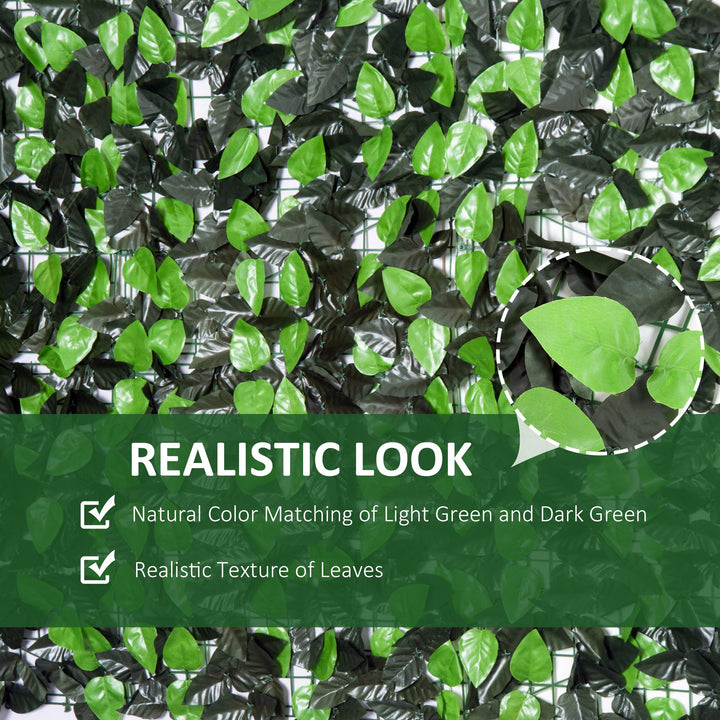 MCL Artificial Leaf Hedge Screen Privacy Fence Panel for Garden Outdoor Indoor Decor 3M x 1M Light Green and Dark Green