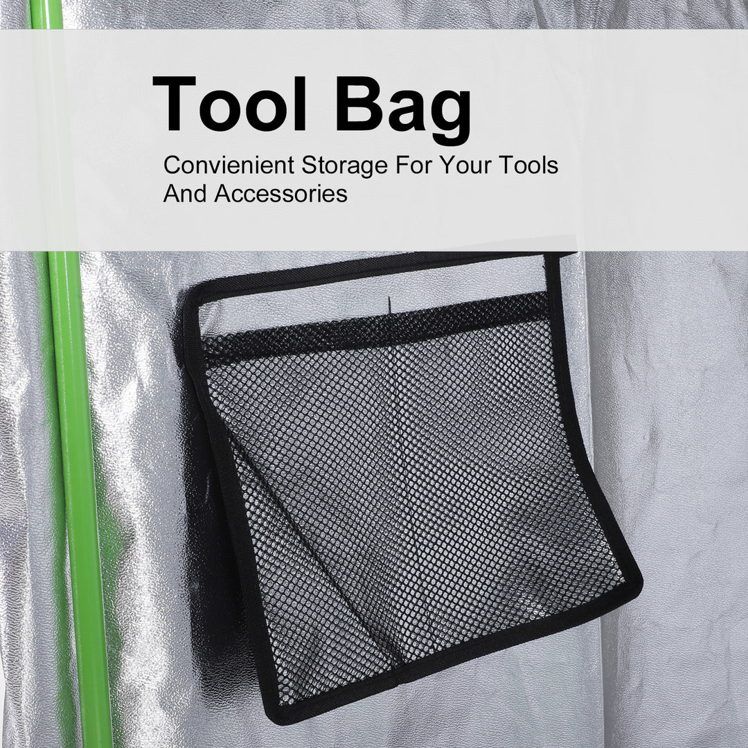 Grow Tent Reflective Mylar Hydroponic with Adjustable Vents and Floor Tray for Indoor Plant Growing, 80 x 80 x 160 cm (31.5" x 31.5" x 63")