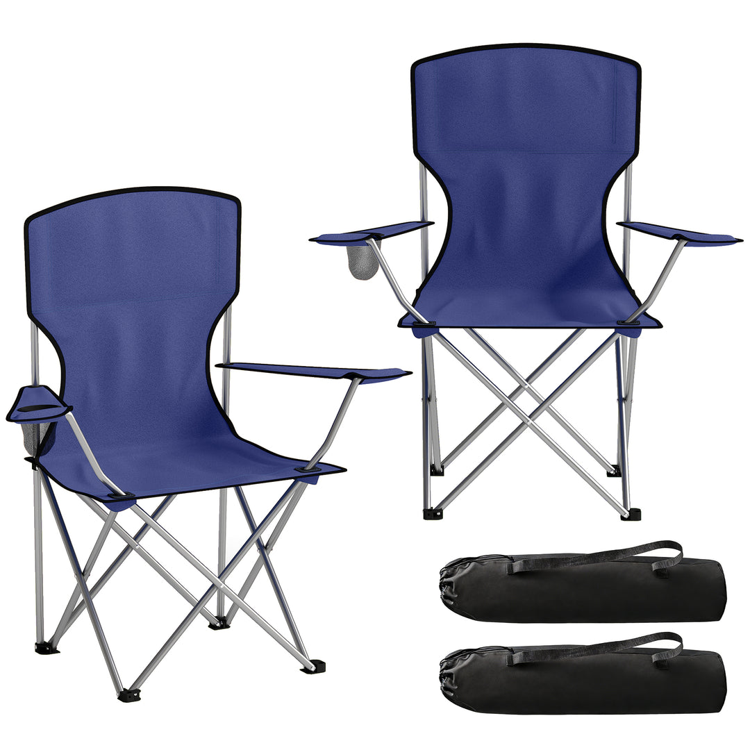 Camping Chair Set of 2 Portable Folding Outdoor Camp Chair with Cup Ho