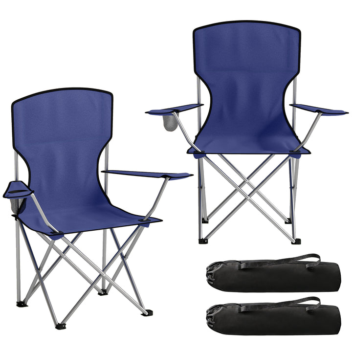 Camping Chair Set of 2 Portable Folding Outdoor Camp Chair with Cup Ho