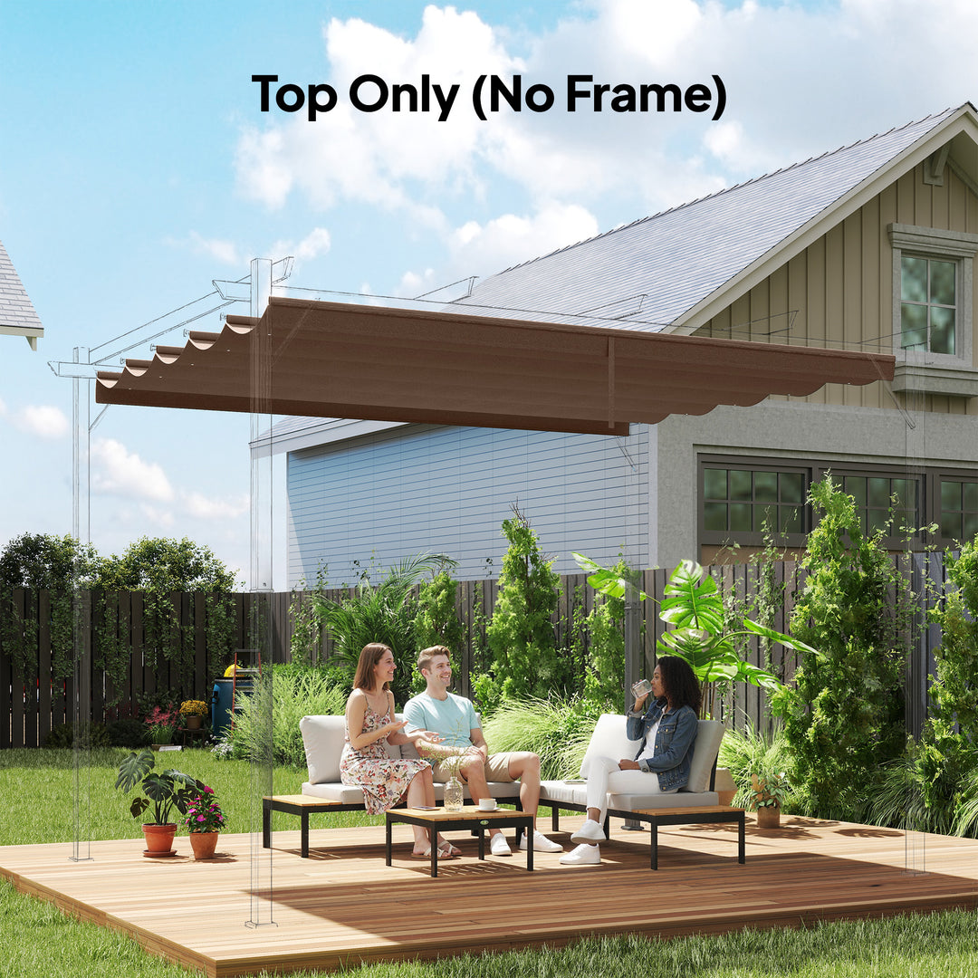 Retractable Pergola Cover, 3.5 x 2.6 m Replacement Canopy Fabric for 4