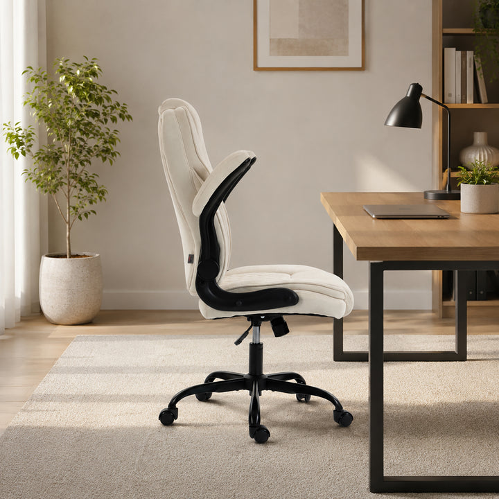 Office Chair, Ergonomic Desk Chair with Flip-up Armrest, Pocket Spring