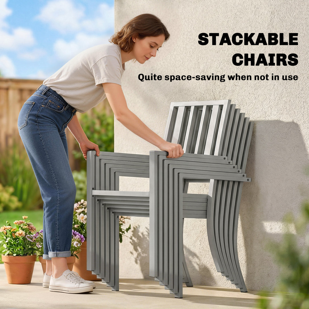 7 Pieces Garden Table and Chairs, 6 Seater Outdoor Table and Chairs wi